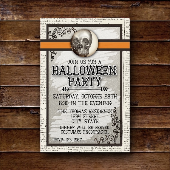Halloween Invitation, Halloween Invite, Halloween Party Invite, Adult Halloween, Kids Halloween, Halloween Flyer, Halloween Printable Invite