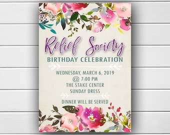 Relief Society Activity Invitations, LDS Relief Society Printable Invitation, Relief Society ...