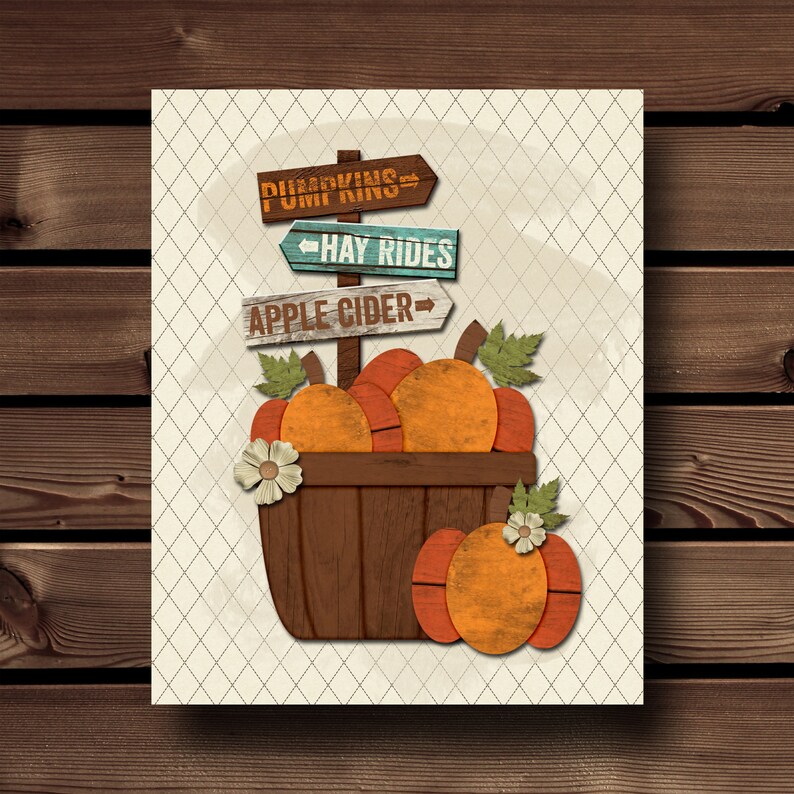 Pumpkin Printable, Fall Decor, Fall Printable, Pumpkin Decor,Halloween Decoration, Fall Party Decoration, Thanksgiving Decoration, Printable image 1