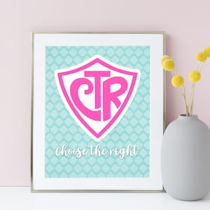 Regalo di battesimo LDS, Stampa del battesimo, Decorazione del battesimo mormone, LDS stampabile, Scegli il giusto, CTR, Battesimo stampabile, Primario, Ottimo per essere 8