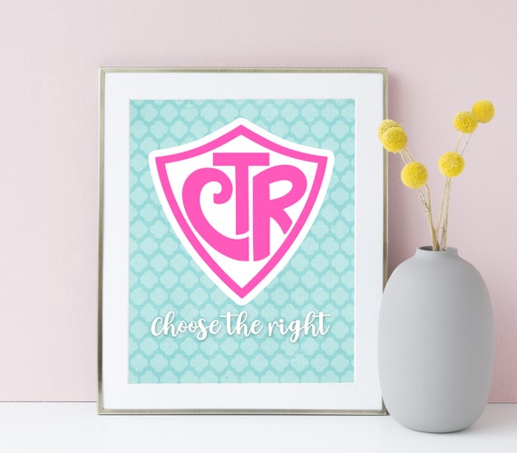 LDS Baptism Gift, Baptism Print, Mormon Baptism Decoration, LDS Printable,  Choose The Right, CTR, Baptism Printable, Primary, Great to Be