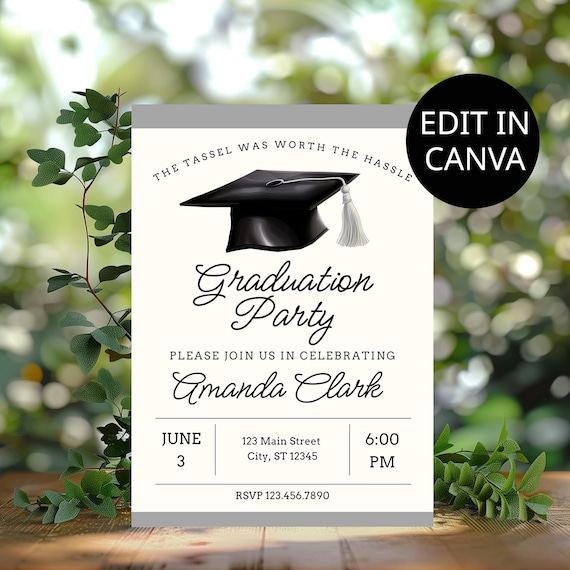 Graduation Party Invitation Template, Graduation Invitation 2025, Printable  Graduation Announcement, Graduation Invites, Graduation ideas