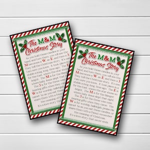 L'histoire de la nativité M&M - (4) cartes de 3,5 x 5 - téléchargement immédiat, idée cadeau Noël, cadeau de Noël SDJ, ministère de décembre, cadeau chrétien