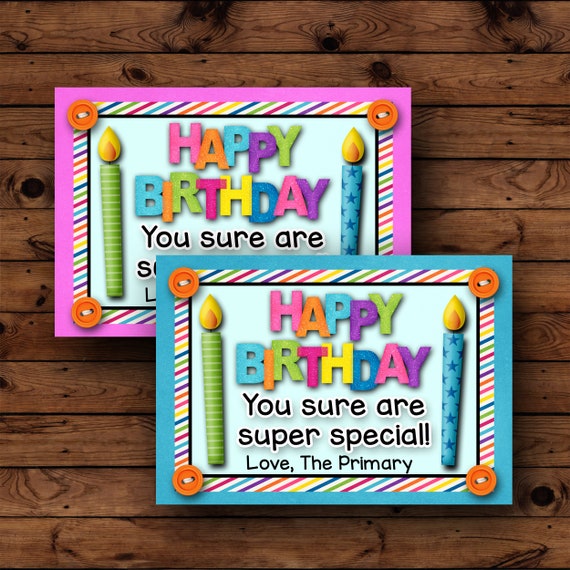 Regalo de cumpleaños primario SUD tarjetas de cumpleaños primaria sud Regalo de cumpleaños primario SUD tarjetas de cumpleaños