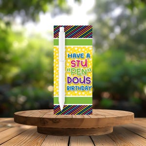 tag de aniversário estUPENDO, para caneta Ideia de presente de aniversário, para cartão de aniversário de estudante, Tag de aniversário para impressão primária, presente de aniversário, para escola