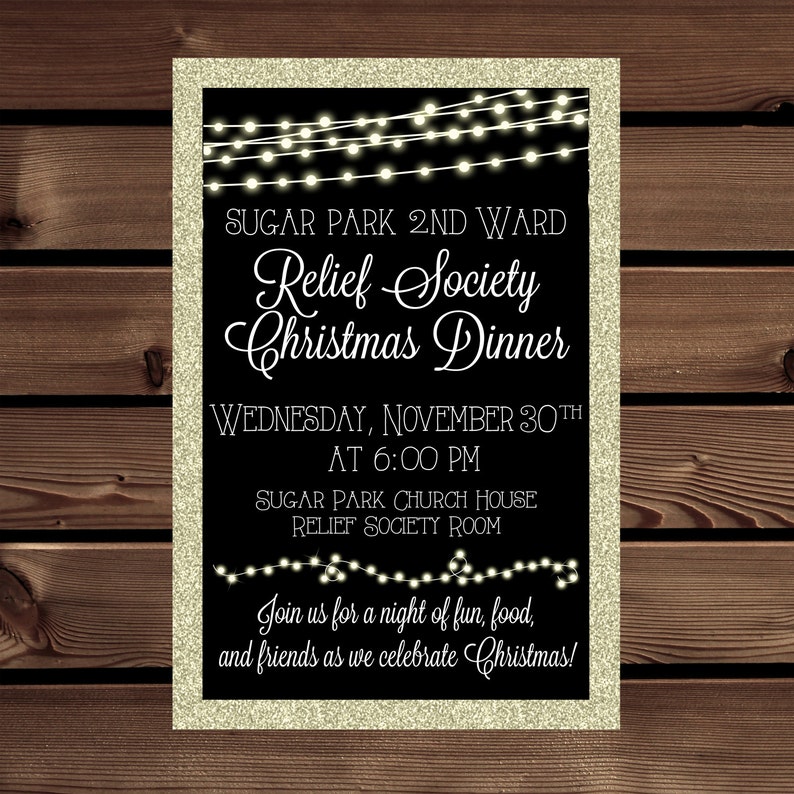 Lds Christmas Invitation Relief Society Invitation Christmas Etsy