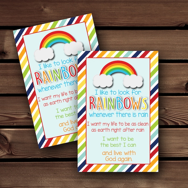 LDS Baptism Gift, For Baptism, LDS Baptism Rainbow, Baptism Print, Baptism Printable, Eight is Great, Primary Printable, LDS Primary