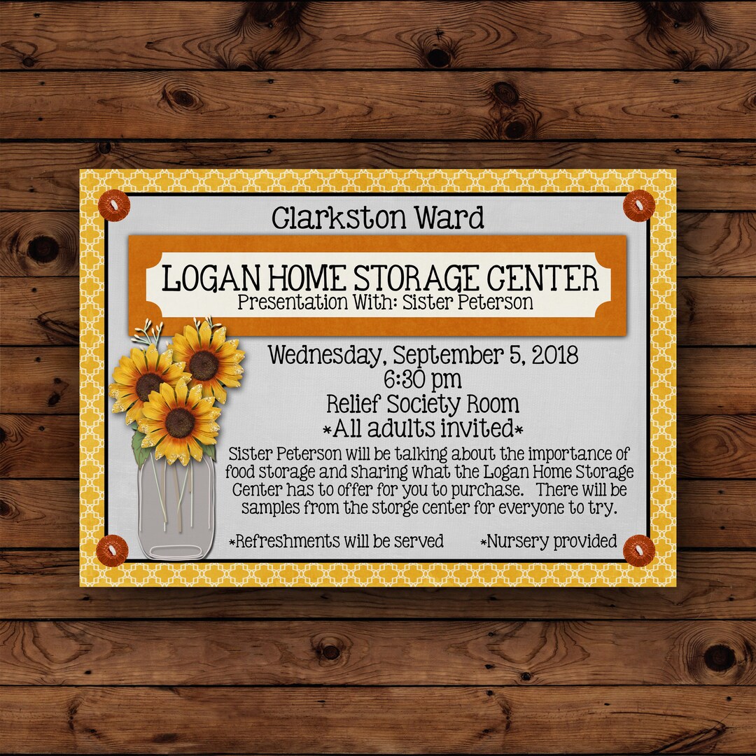 Relief Society Invitation, LDS Relief Society Printable Invitation ...