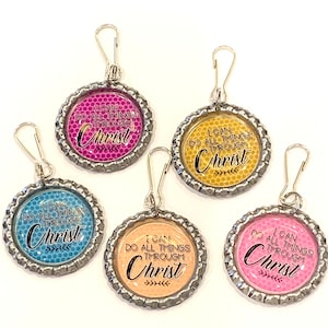 I Can Do All Things Through Christ Keychain, Christian Keychain, Bible Verse Philippians 4:13, Christian Gift, Scripture Keychain, Jesus