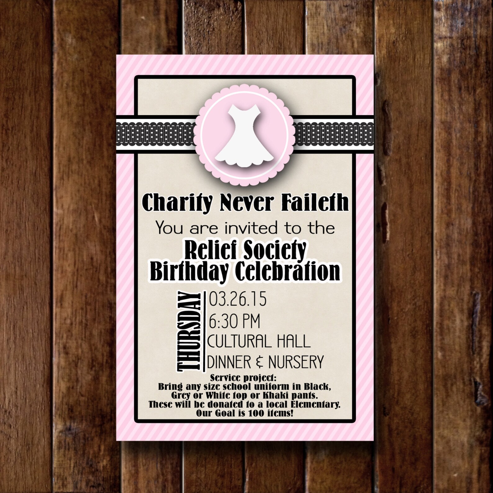 Relief Society Invitation LDS Relief Society Printable - Etsy