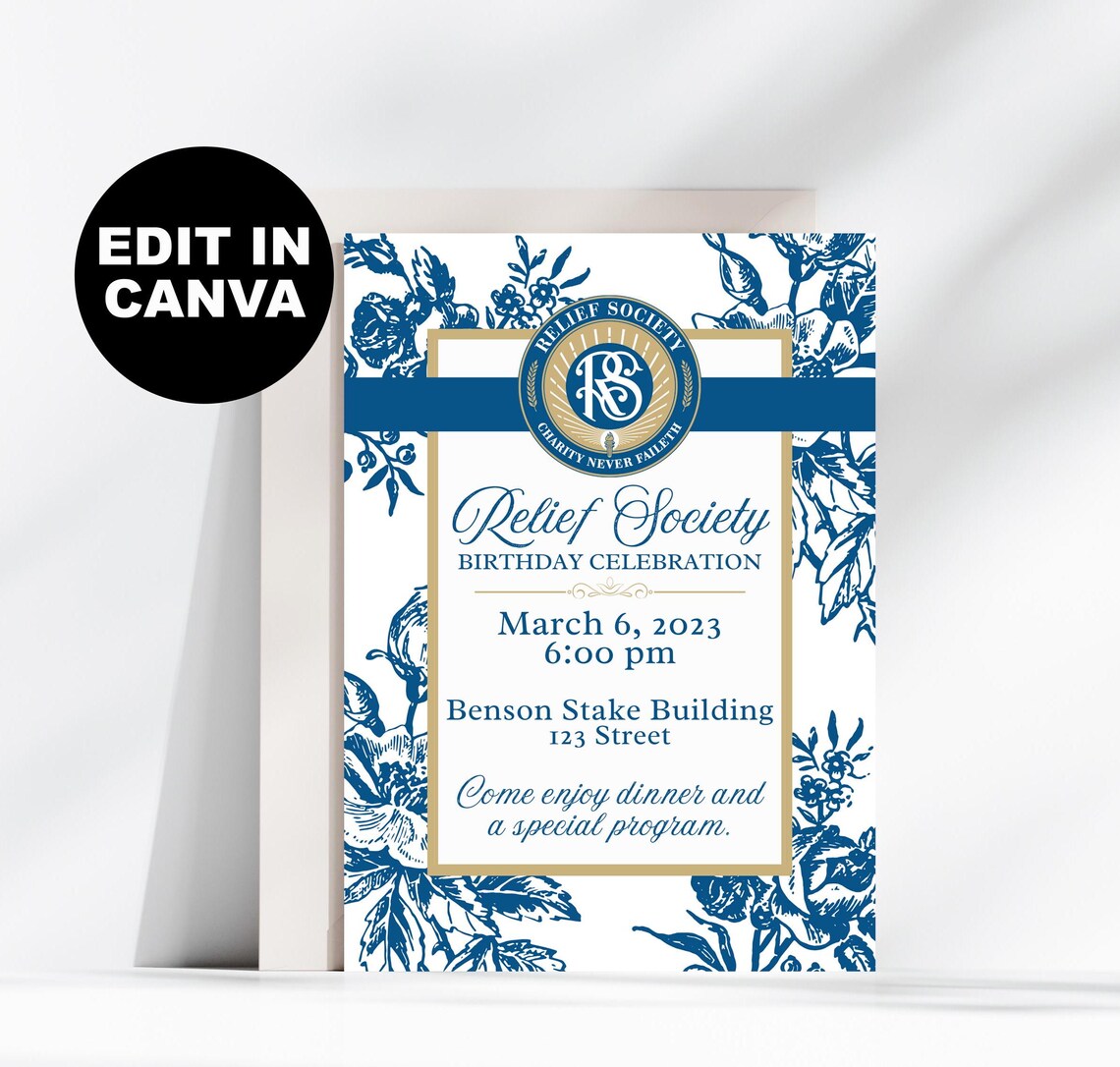 Relief Society Broadcast Invitation, for Relief Society Birthday ...