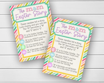 M&M Easter Story Printable, Religious, Sunday School,  Christian Church, Jesus Christ, Ministering, Relief Society, LDS Primary Printable