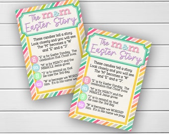 Printable Treat Tag, Easter Treat Tag, LDS Primary, m&m Easter, Gift For Easter, Sunday School, Come Follow Me, Jesus Christ Printable