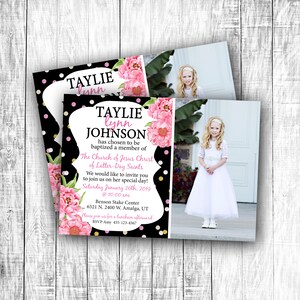 LDS Baptism Invitation, Printable Baptism Announcement, Girl Baptism Invitation, Printable Baptism Invite, Baptism Invitation With Photo