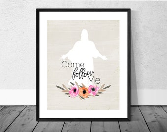Komen volgen mij LDS Relief Society afdrukbare, Relief Society Print, LDS Decor, Relief Society Bulletin Board, LDS zondagsschool, lds primaire