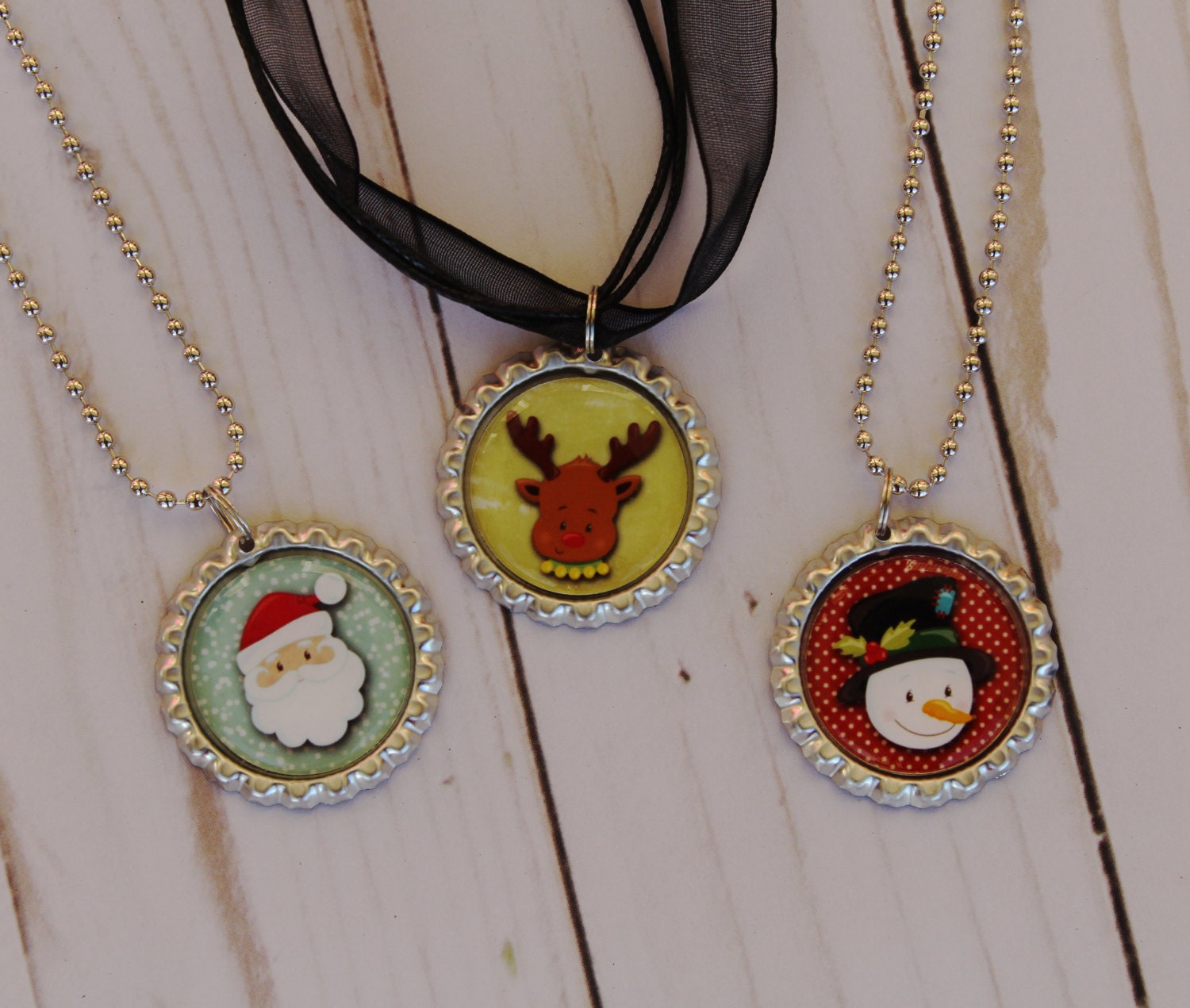 Christmas Necklace Kids Christmas Gift Santa Necklace Etsy