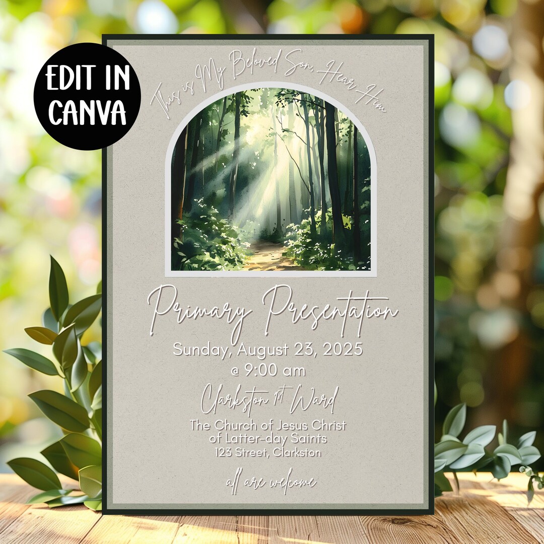 Primary Program Invitation Printable, LDS Primary Presentation ...