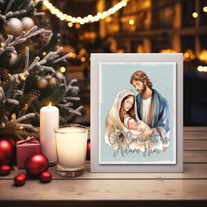 Nativity Printable, Christmas Printable Wall Art, Christmas Decor, Vintage Christmas Print, Christian Christmas Printable, Oh Come Let Us