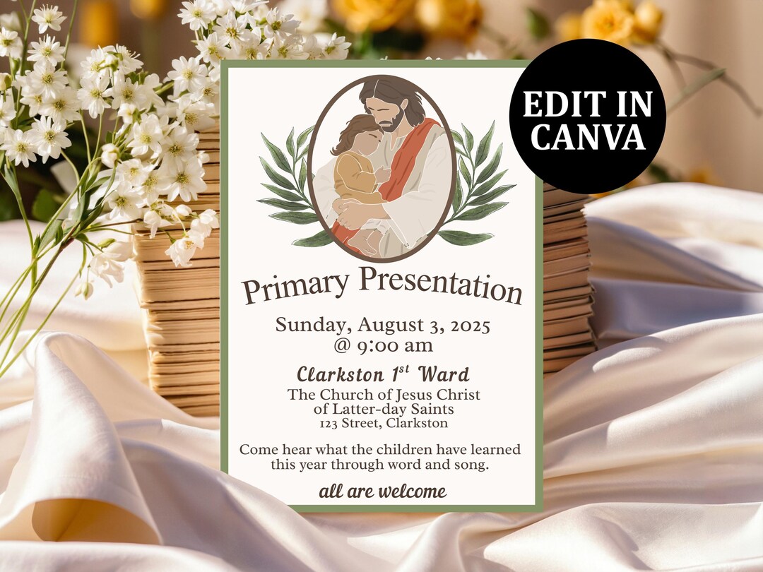 Primary Program Invitation Printable, LDS Primary Presentation ...