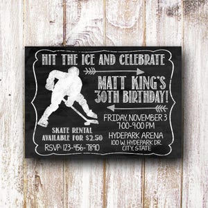 Hockey invitation, Hockey invites, Hockey Birthday Invitation, Hockey Party, Hockey Birthday Party, Invitation, Hockey Party Invite 5x7