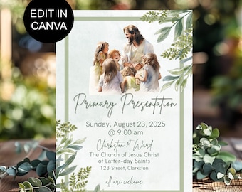 Primary Program Invitation Printable, LDS Primary Presentation Invitation, Primary Printable, Invitation Primary Program, Printable Invite