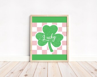 St Patricks Day Wandbild, St Patricks Day Wandbild, St Patricks Day Dekor, Shamrock-Dekor, St Patricks Day Print, Glücksdruck