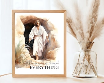 Easter Sign, Easter Art, Christian Art, Printable Easter, LDS, Come Follow Me, He is Risen, Christ Printable, Christ Art, Easter Printable