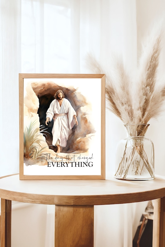 Easter Sign, Easter Art, Christian Art, Printable Easter, LDS, Come Follow Me, He is Risen, Christ Printable, Christ Art, Easter Printable