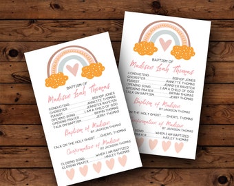 LDS Baptism Program, Rainbow Baptism Program, LDS Baptism Invitation, LDS Primary, Printable Program, Printable Invitation