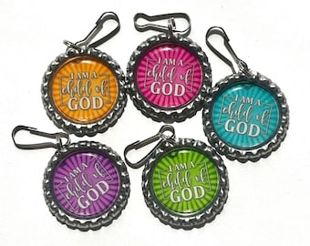 I am a child of God, Primary Gift, LDS Primary Theme, I am a child of God, Zipper Pull, come follow me, Bottle Cap keychain, Sunday School