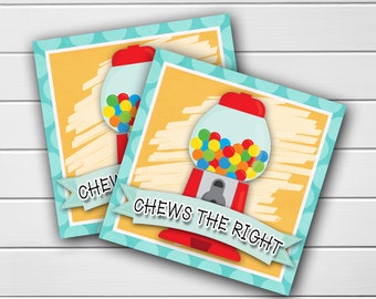 LDS Primary Gifts, Primary Birthday Gift, Choose The Right, CTR, Baptism Gift, LDS Printable, Primary Printable, Girls Camp, chews the right