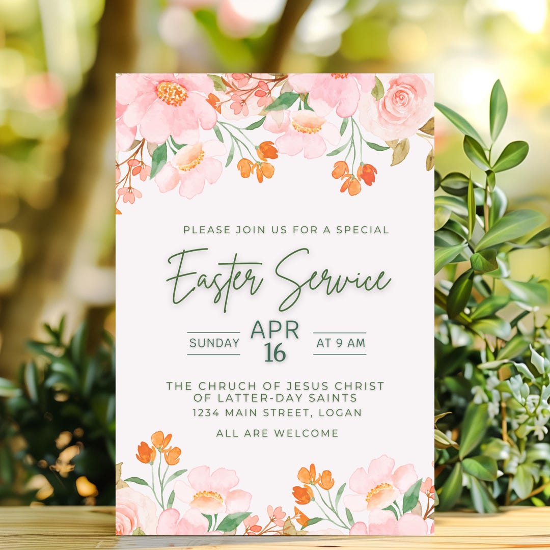 LDS Easter Sacrament Invitation, Easter Service Invitation, for ...