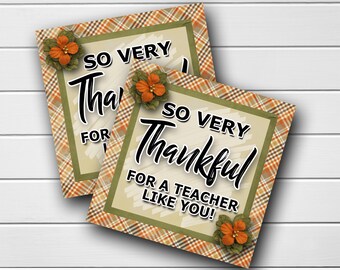 Teacher Thanksgiving Gift, Printable Thanksgiving Tag, Thanksgiving Printable Tag, So Very Thankful Tag, Teacher Appreciation Printable