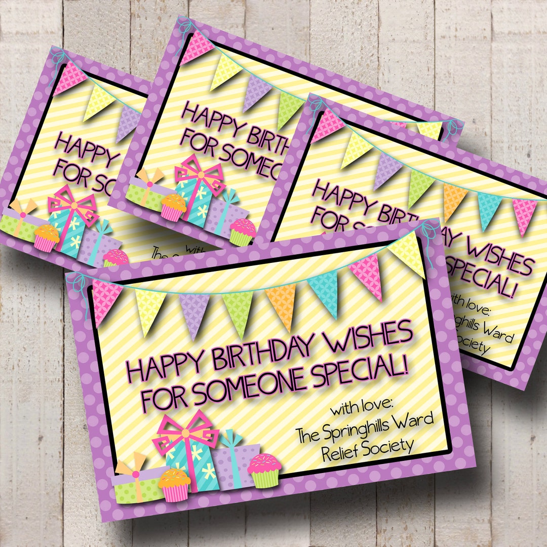 NEW Relief Society Customized Birthday Cards- Printable - Etsy