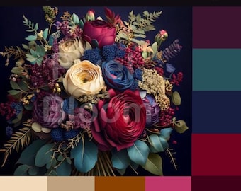 Bold Romantic Color Palette with Hex, CMYK, and RGB Codes