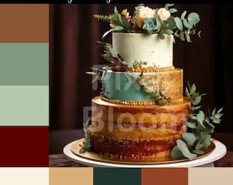 Earthy Elegance Wedding Color Palette | HEX, CMYK & RGB Codes for Digital and Print