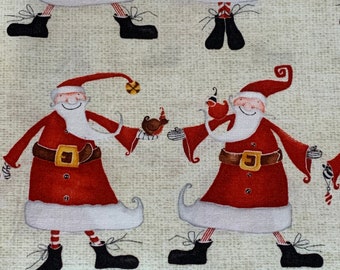 Fat Quarter Christmas Whimsical Santa Fabric