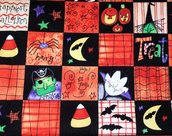 Fat Quarter Whimsical Halloween Square Patchwork Fabric