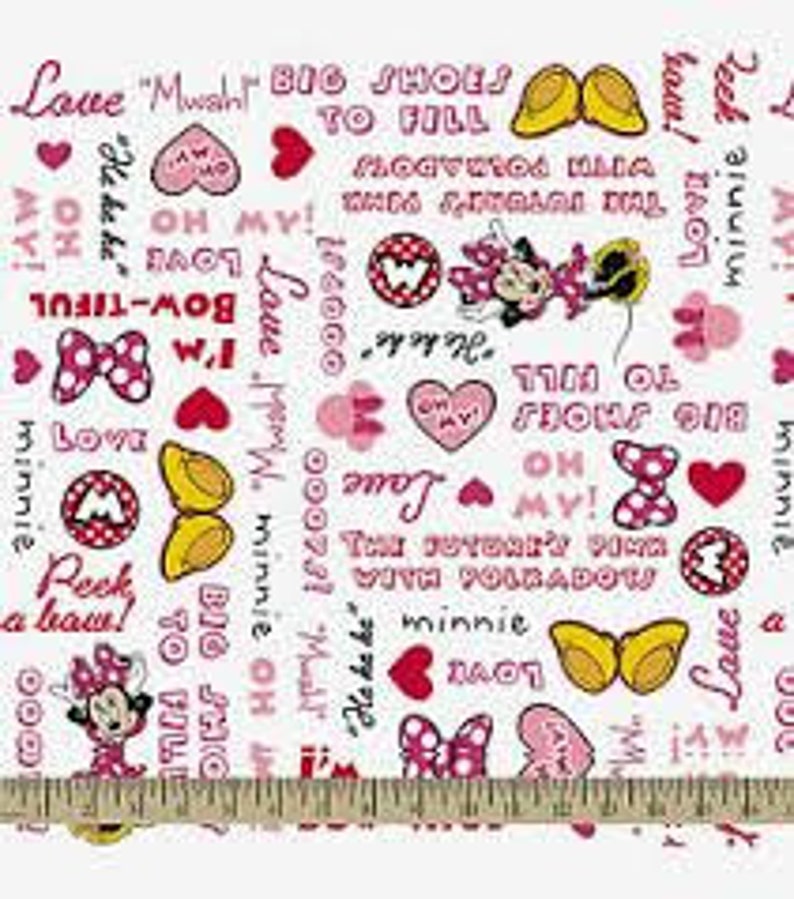 Fat Quarter Adorable Minnie Mouse Bow-tique Fabric image 1