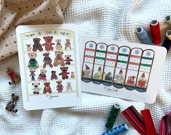 Cartoline Laboratorio di Babbo Natale e Collezione di Peluche - Illustrazione, Stampa artistica