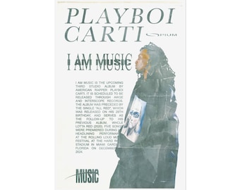 Playboi Carti I Am Music Poster New Album Wall Art Print Rap Hiphop