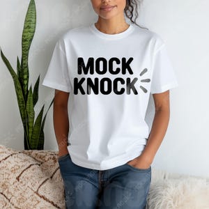 Mockup di camicia bianca Gildan 5000 / Mockup di maglietta bianca G500 / Modello frontale bianco / Maglietta estetica boho autunnale alla moda minimale casual