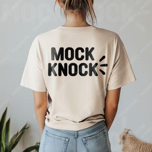 Gildan 64000 Sand Tshirt Mockup | G640 Sand T-shirt | Sand Beige Back Model Mock | Casual Minimal Trendy Fall Boho Aesthetic Shirt