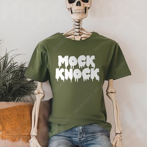 Bella Canvas 3001 Military Green Mockup | BC3001 Military Green Halloween Mock-up | Trendy Fall Skeleton Boho Aesthetic Tshirt