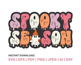 Gruselige Saison geschnitten Dateien, Cricut, Silhouette, süsser Geist, Halloween PNG, Halloween Sublimation Design, Tshirt Png, Halloween Kunst