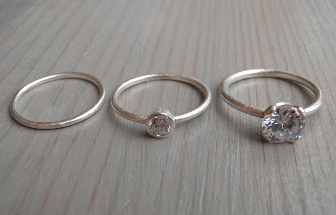Engagement Rings Set Stacking Rings Vintage Inspired Classic Etsy