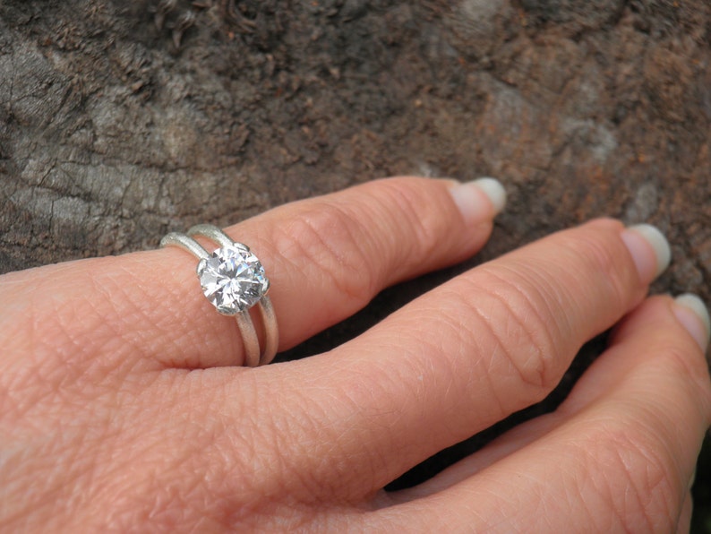 Engagement Rings Set Stacking Rings Vintage Inspired Classic Etsy