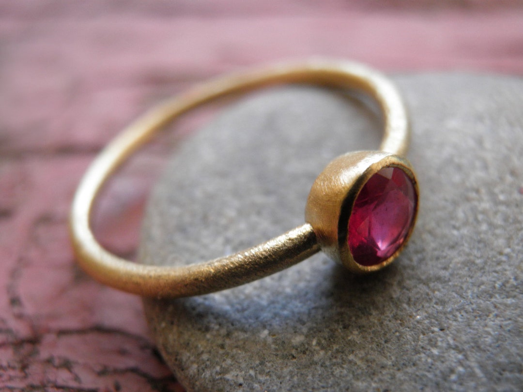 July Birthstone Yellow Gold Ruby Ring Engagement Ring - Etsy