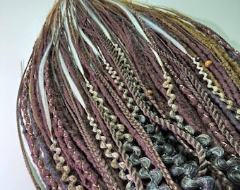 Brown Boho Style Dreadlock Extension | Brown Mix Dreads | Crochet Dreadlocks