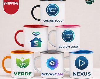 Custom Logo Mug, Business Logo, Brand Logo Personalized Mug, Office Mug, Office Worker Gift, Custom Company Mug, Custom Design Text Mug